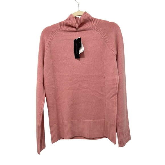 $328 Magaschoni 100% Cashmere Pink Mock Neck Sweater Size Medium NWT - Picture 4 of 8